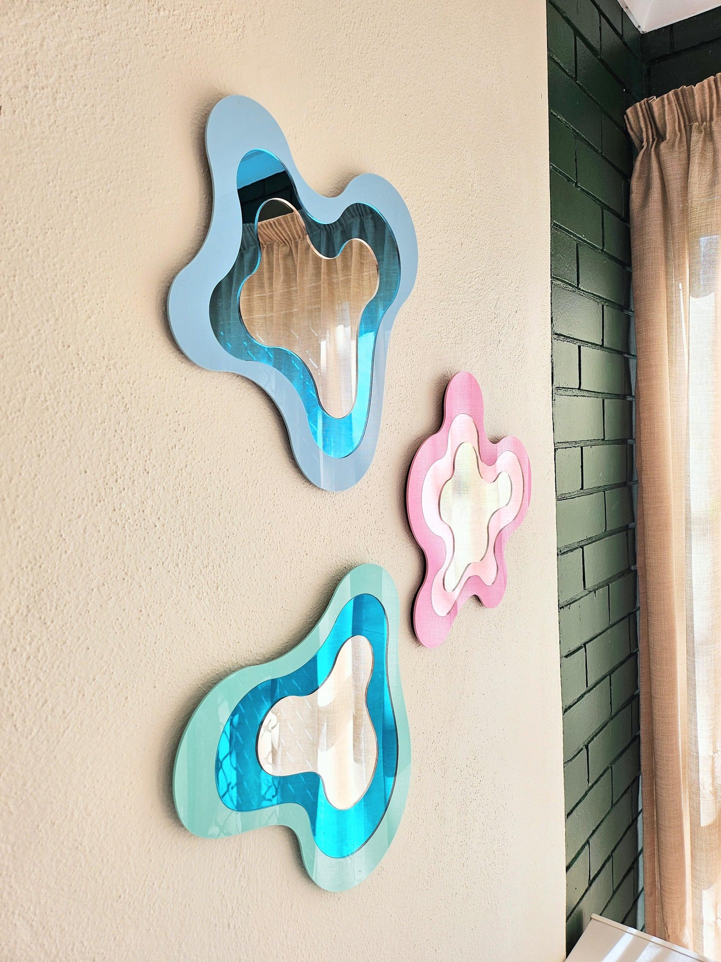 Pastel Green Irregular Mirror