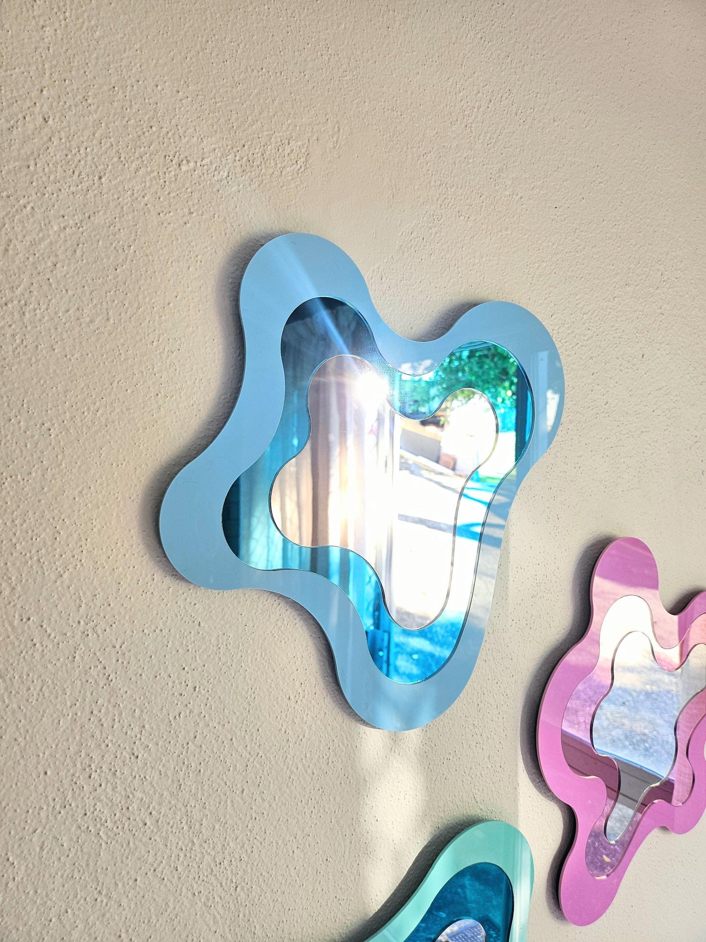 Pastel Blue Irregular Mirror