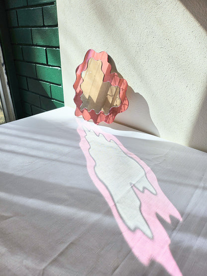 The Pink Wavy Heart Mirror