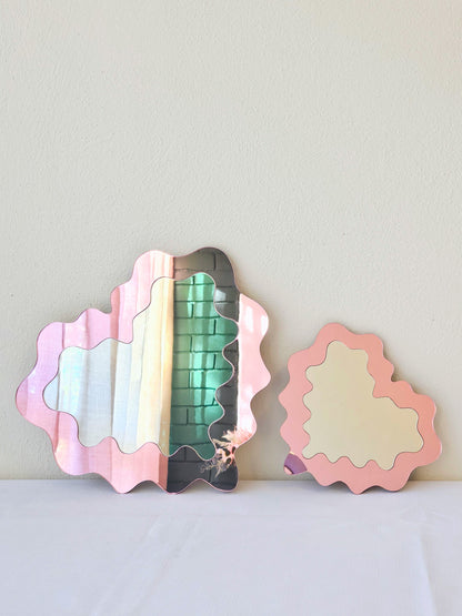 The Pink Wavy Heart Mirror