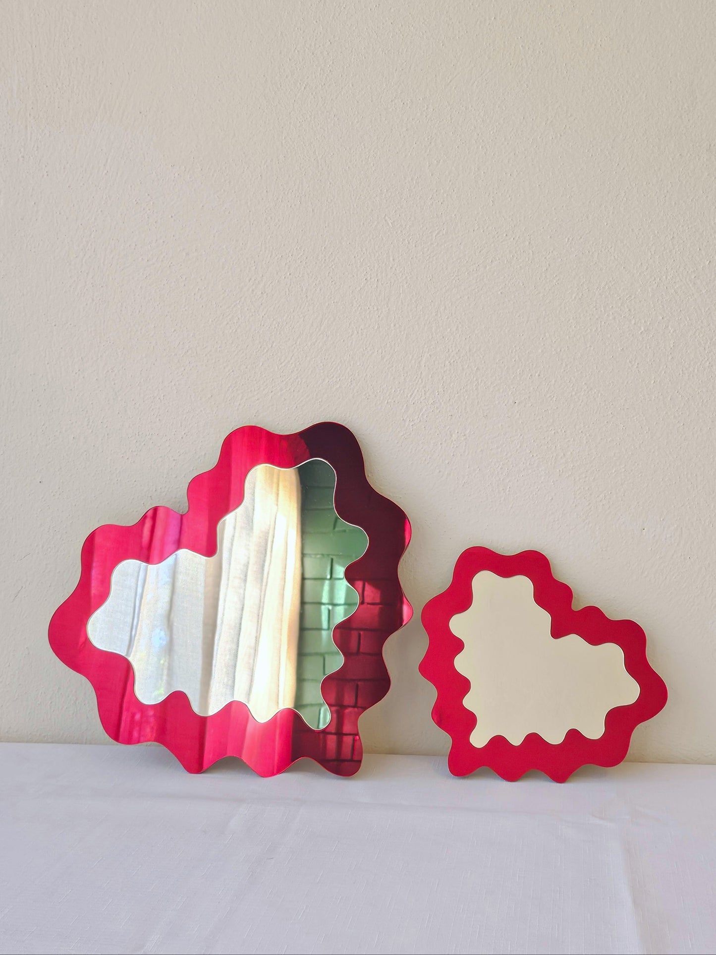 The Red Wavy Heart Mirror