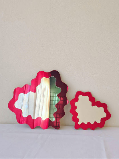 The Red Wavy Heart Mirror