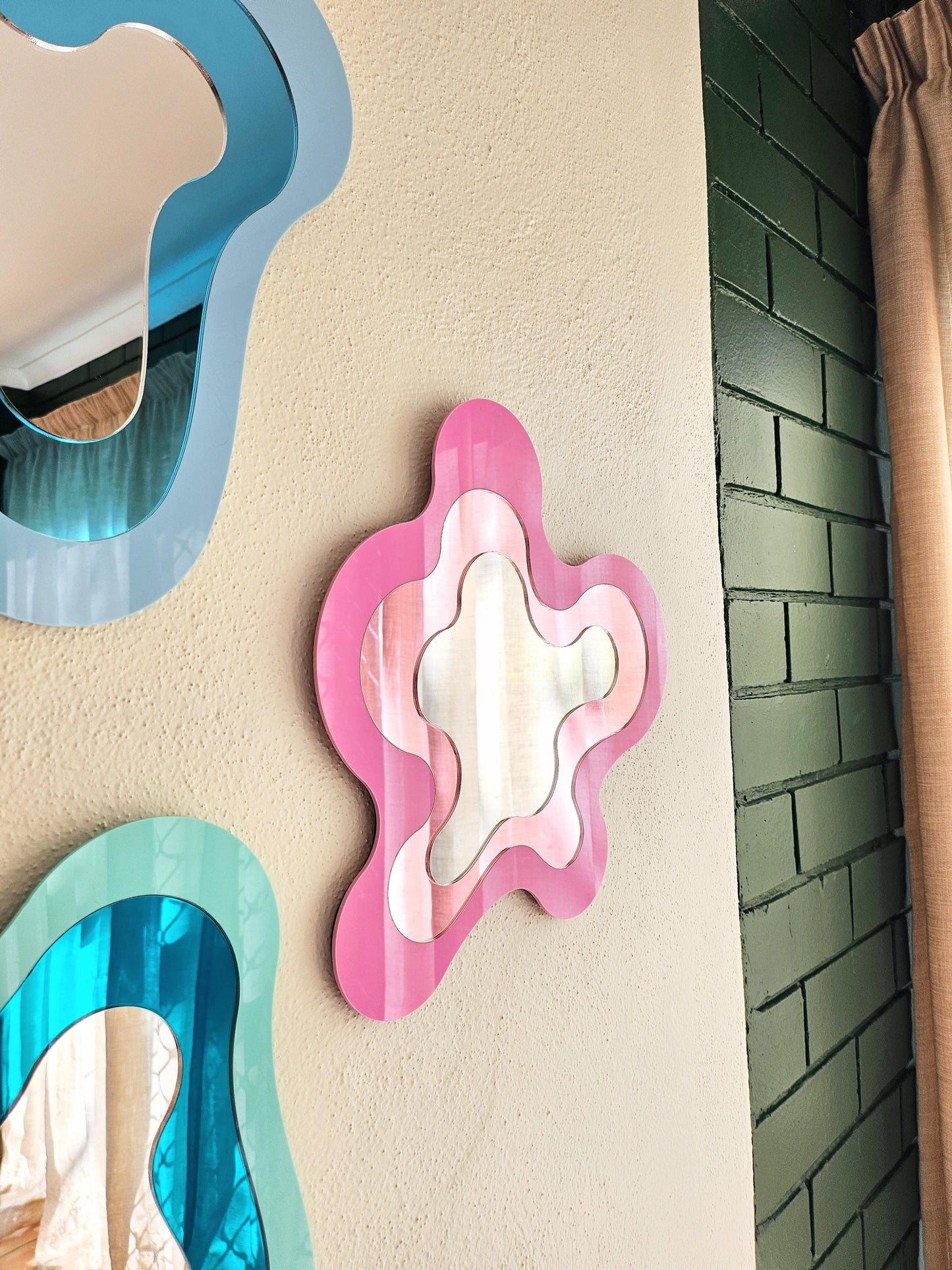 Pastel Pink Irregular Mirror