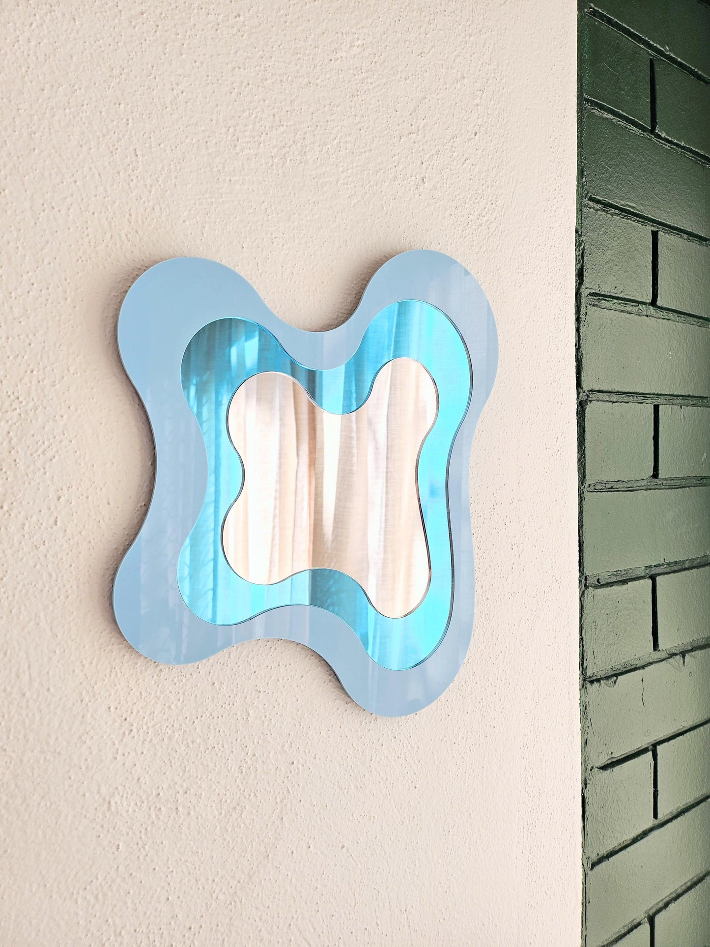 Pastel Blue Irregular Mirror