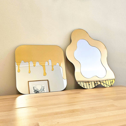 The Gold Wavy Mirror
