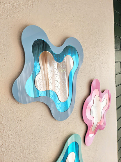 Pastel Blue Irregular Mirror