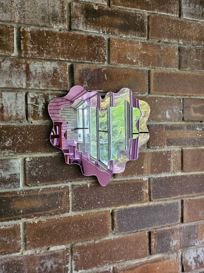 The Pink Wavy Heart Mirror