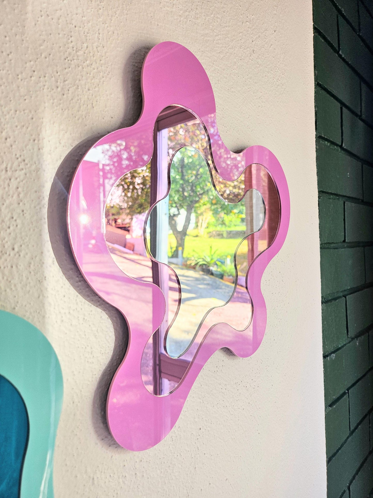 Pastel Pink Irregular Mirror