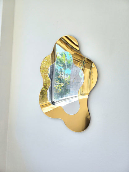 The Gold Wavy Mirror