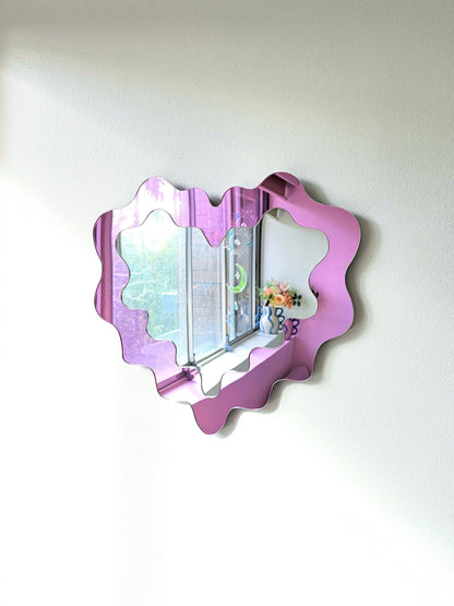 The Pink Wavy Heart Mirror
